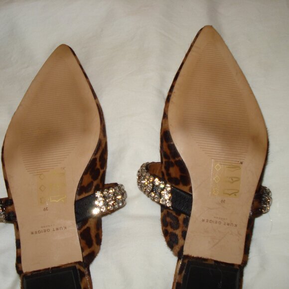 Kurt Geiger London Animal Print rhinestone slides mules sandals eu 39 or 8 - Picture 5 of 8